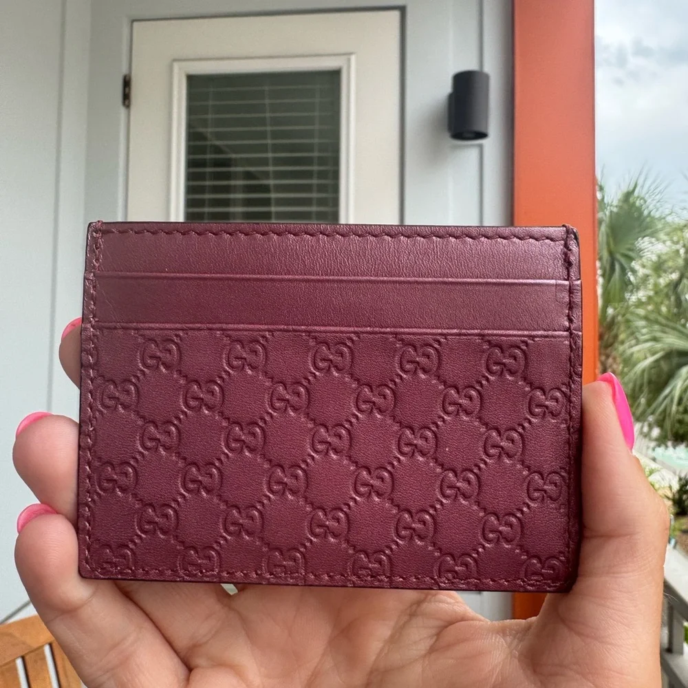 Gucci GG Embossed Leather Card Holder –Pink – w/ Box & COA – Authentic - Picture 6 of 7